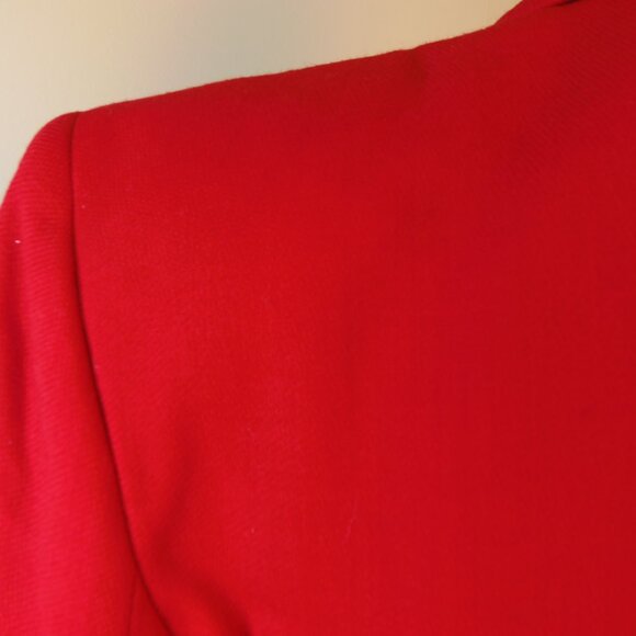 Vintage 80s Liz Claiborne Womans SZ4 Red Wool Lined Blazer Office Tailored - Picture 9 of 11